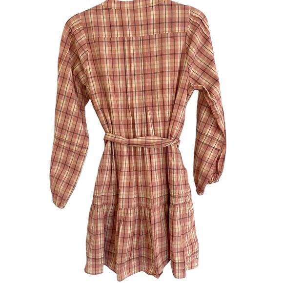 Roberta Roller Rabbit Pink Plaid Cotton Ruffle Dress Tuckernuck Style X-Small - Picture 4 of 9
